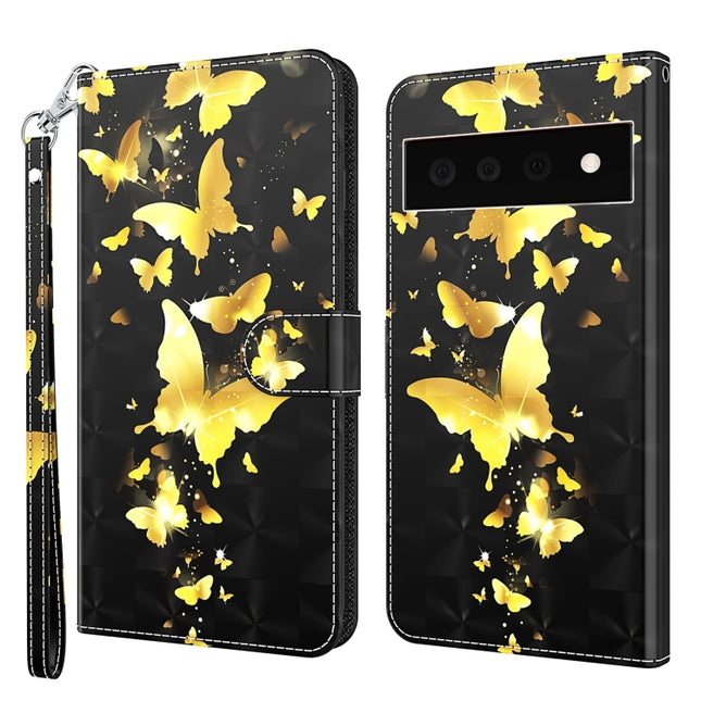3D Painting Pattern TPU + PU Leather Phone Case, For Google Pixel 6 Pro, For Google Pixel 7 5G