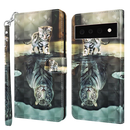 3D Painting Pattern TPU + PU Leather Phone Case, For Google Pixel 6 Pro, For Google Pixel 7 5G