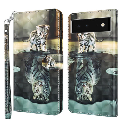 3D Painting Pattern TPU + PU Leather Phone Case, For Google Pixel 6 Pro, For Google Pixel 7 5G