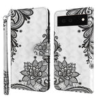 For Google Pixel 6a / Diagonal Black Flower