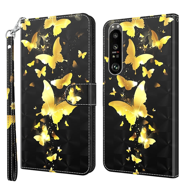 3D Painting Pattern TPU + PU Leather Phone Case, For Sony Xperia 1 II, For Sony Xperia 1 III