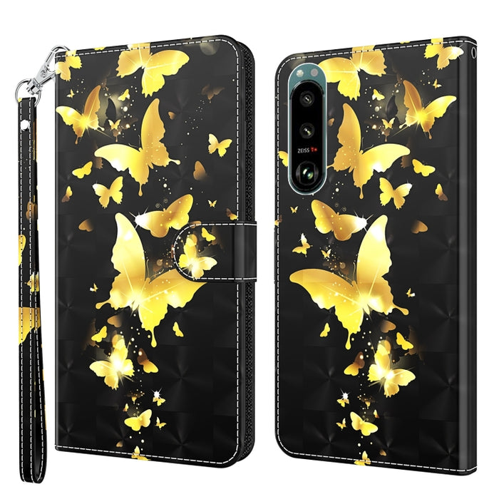 3D Painting Pattern TPU + PU Leather Phone Case, For Sony Xperia 5 II, For Sony Xperia 10 II