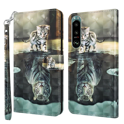 3D Painting Pattern TPU + PU Leather Phone Case, For Sony Xperia 5 II, For Sony Xperia 10 II