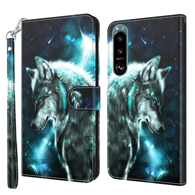 3D Painting Pattern TPU + PU Leather Phone Case, For Sony Xperia 5 III