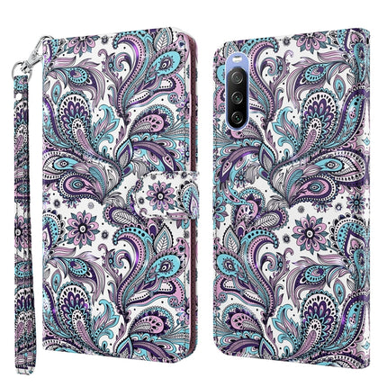 3D Painting Pattern TPU + PU Leather Phone Case, For Sony Xperia 5 II, For Sony Xperia 10 II