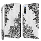 For Sony Xperia 10 II / Diagonal Black Flower
