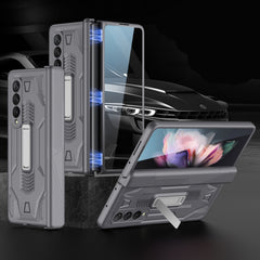 GKK Integrated Magnetic Armor Flip Phone Case with Holder, For Samsung Galaxy Z Fold3 5G