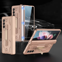 GKK Integrated Magnetic Armor Flip Phone Case with Holder, For Samsung Galaxy Z Fold3 5G