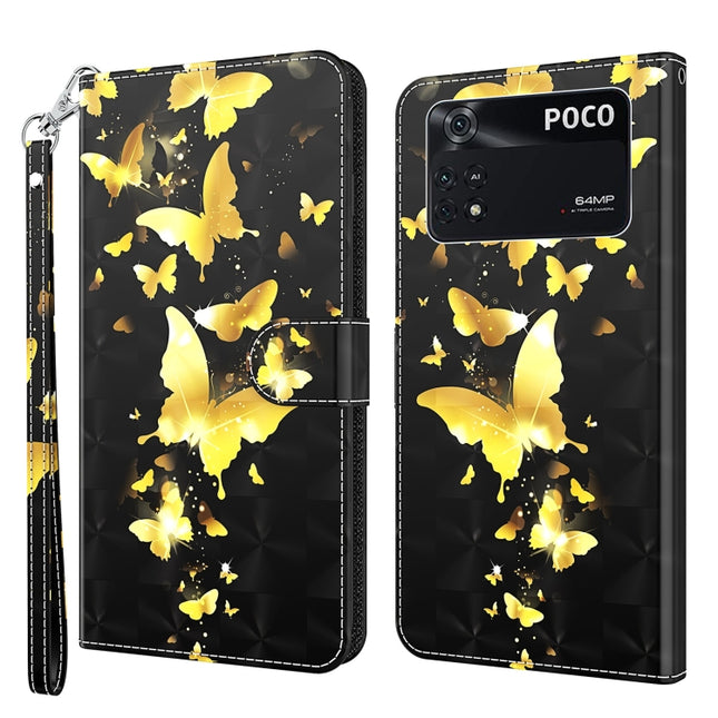 3D Painting Pattern TPU + PU Leather Phone Case, For Xiaomi Poco M4 Pro, For Xiaomi Poco X4 Pro 5G