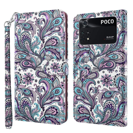 3D Painting Pattern TPU + PU Leather Phone Case, For Xiaomi Poco M4 Pro, For Xiaomi Poco X4 Pro 5G