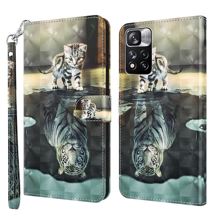 3D Painting Pattern TPU + PU Leather Phone Case, For Xiaomi Redmi Note 10 Lite, For Xiaomi Redmi Note 11