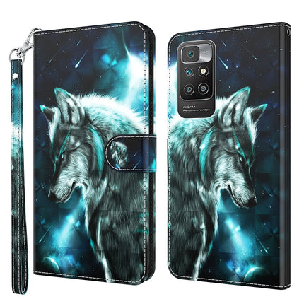 3D Painting Pattern TPU + PU Leather Phone Case, For Xiaomi Redmi 10, For Xiaomi Redmi 10C International Version