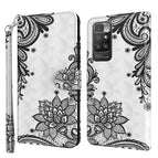 For Xiaomi Redmi 10 / Diagonal Black Flower