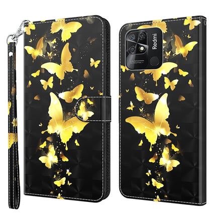 3D Painting Pattern TPU + PU Leather Phone Case, For Xiaomi Redmi 10, For Xiaomi Redmi 10C International Version