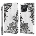 For Xiaomi Redmi 10C International Version / Diagonal Black Flower