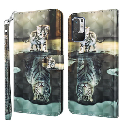 3D Painting Pattern TPU + PU Leather Phone Case, For Xiaomi Redmi Note 10 / 10S, For Xiaomi Redmi Note 10 5G