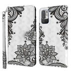 For Xiaomi Redmi Note 10 5G / Diagonal Black Flower
