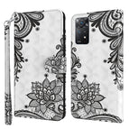 For Xiaomi Redmi Note 11 4G International / Diagonal Black Flower