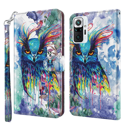 3D Painting Pattern TPU + PU Leather Phone Case, For Xiaomi Redmi Note 10 Pro / 10 Pro Max