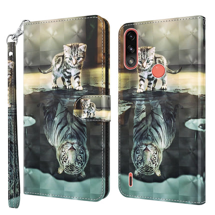 3D Painting Pattern TPU + PU Leather Phone Case, For Motorola Moto E7i Power / E7 Power, For Motorola Moto E20 / E30 / E40