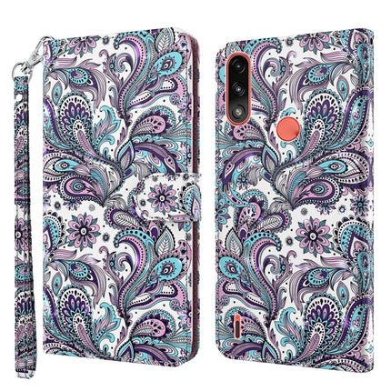 3D Painting Pattern TPU + PU Leather Phone Case, For Motorola Moto E7i Power / E7 Power, For Motorola Moto E20 / E30 / E40