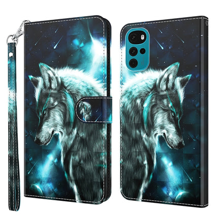 3D Painting Pattern TPU + PU Leather Phone Case, For Motorola Moto G22, For Motorola Moto G30 / G20 / G10