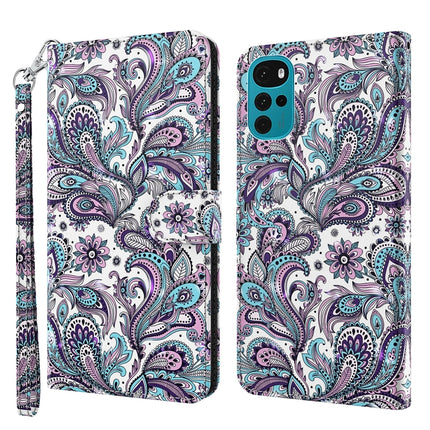 3D Painting Pattern TPU + PU Leather Phone Case, For Motorola Moto G22, For Motorola Moto G30 / G20 / G10