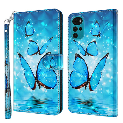 3D Painting Pattern TPU + PU Leather Phone Case, For Motorola Moto G22, For Motorola Moto G30 / G20 / G10