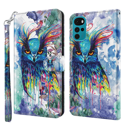 3D Painting Pattern TPU + PU Leather Phone Case, For Motorola Moto G22, For Motorola Moto G30 / G20 / G10