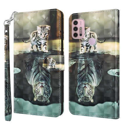 3D Painting Pattern TPU + PU Leather Phone Case, For Motorola Moto G22, For Motorola Moto G30 / G20 / G10