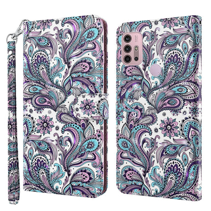 3D Painting Pattern TPU + PU Leather Phone Case, For Motorola Moto G22, For Motorola Moto G30 / G20 / G10