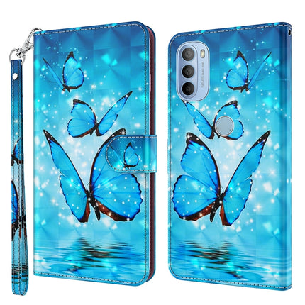 3D Painting Pattern TPU + PU Leather Phone Case, For Motorola Moto G31 / G41, For Motorola Moto G50