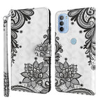 For Motorola Moto G31 / G41 / Diagonal Black Flower
