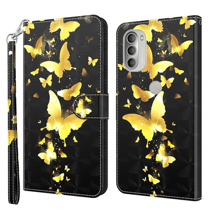 3D Painting Pattern TPU + PU Leather Phone Case, For Motorola Moto G51 5G, For Motorola Moto G60