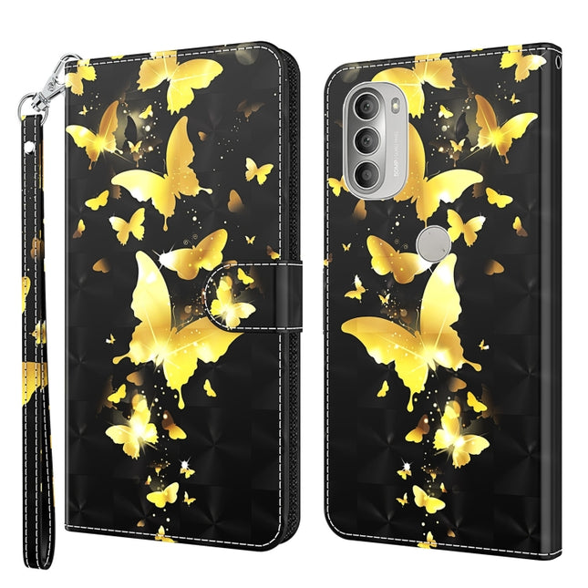3D Painting Pattern TPU + PU Leather Phone Case, For Motorola Moto G51 5G, For Motorola Moto G60