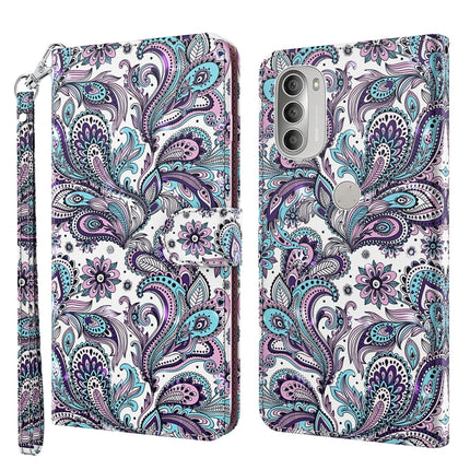 3D Painting Pattern TPU + PU Leather Phone Case, For Motorola Moto G51 5G, For Motorola Moto G60