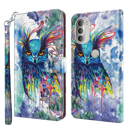 3D Painting Pattern TPU + PU Leather Phone Case, For Motorola Moto G51 5G, For Motorola Moto G60