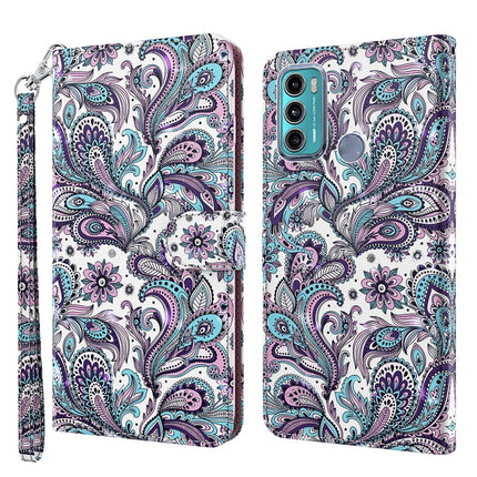 3D Painting Pattern TPU + PU Leather Phone Case, For Motorola Moto G51 5G, For Motorola Moto G60