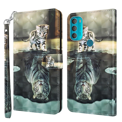 3D Painting Pattern TPU + PU Leather Phone Case, For Motorola Moto G71 5G