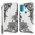 For Motorola Moto G71 5G / Diagonal Black Flower