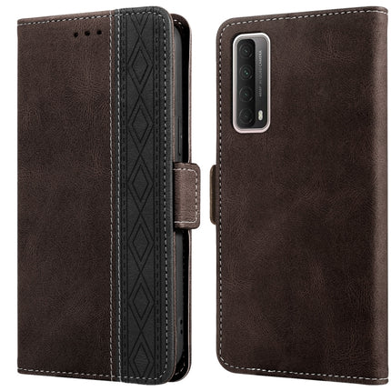 Stitching Side-Magnetic RFID Leather Phone Case, For Huawei P smart 2019, For Huawei P smart 2021, For Huawei P30 Lite, For Huawei Y6 2019, For Huawei Y7 2019, For Honor 50
