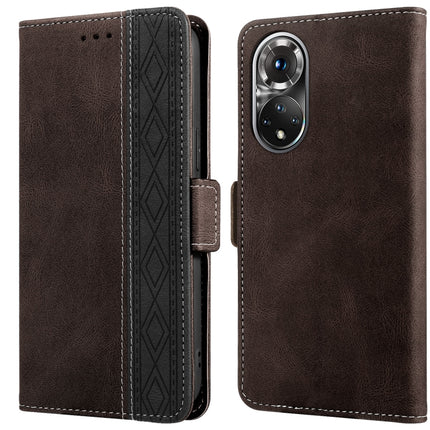 Stitching Side-Magnetic RFID Leather Phone Case, For Huawei P smart 2019, For Huawei P smart 2021, For Huawei P30 Lite, For Huawei Y6 2019, For Huawei Y7 2019, For Honor 50