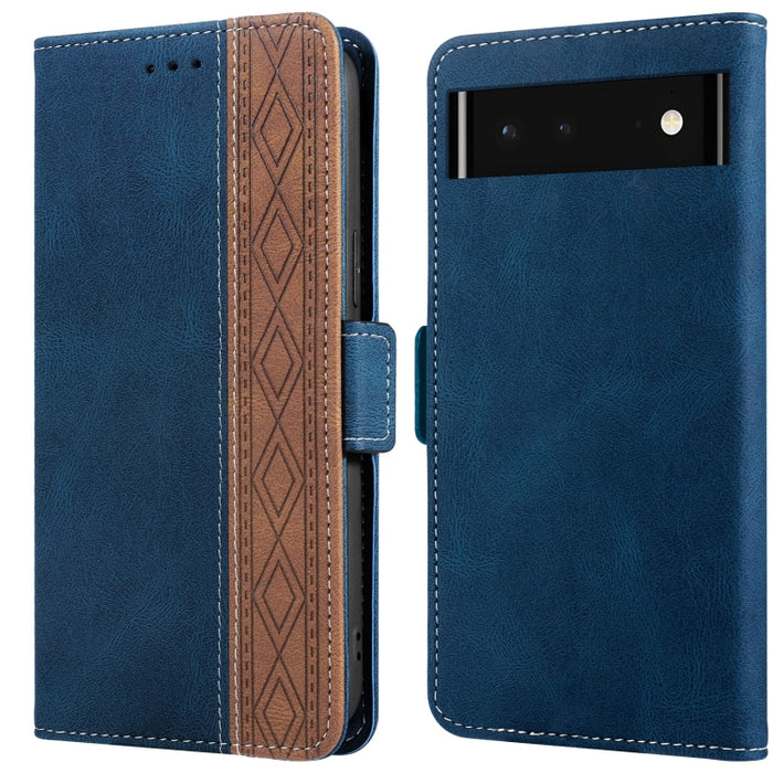 Stitching Side-Magnetic RFID Leather Phone Case, For Google Pixel 6, For Sony Xperia 10 III, For Huawei P smart Z