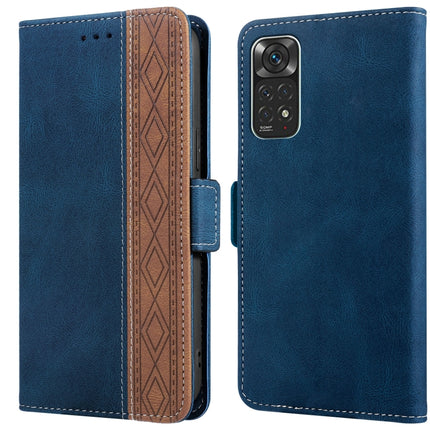 Stitching Side-Magnetic RFID Leather Phone Case, For Xiaomi Redmi Note 9T 5G, For Xiaomi Redmi Note 10 4G, For Xiaomi Redmi Note 10 Pro, For Xiaomi Redmi Note 11, For Xiaomi Redmi Note 11 International, For Xiaomi Redmi Note 10 JP Version