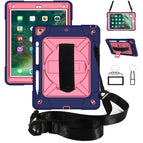 For iPad 9.7 / Navy Blue + Rose Red