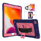 For iPad 10.2 / Navy Blue + Rose Red