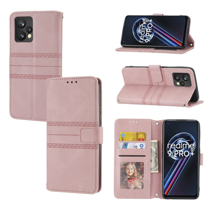 Embossed Striped Magnetic Buckle Horizontal Flip Phone Leather Case, For OPPO Find X5, For OPPO Find X5 Pro, For OPPO Realme 9 Pro+, For OPPO Realme C35