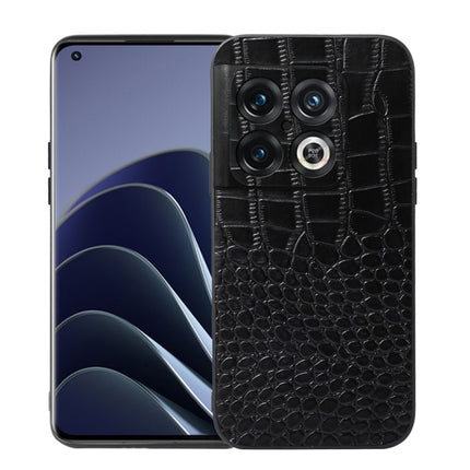Crocodile Top Layer Cowhide Leather Phone Case, For OnePlus 10 Pro 5G, For OnePlus Nord CE 2 5G