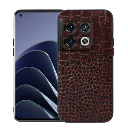Crocodile Top Layer Cowhide Leather Phone Case, For OnePlus 10 Pro 5G, For OnePlus Nord CE 2 5G