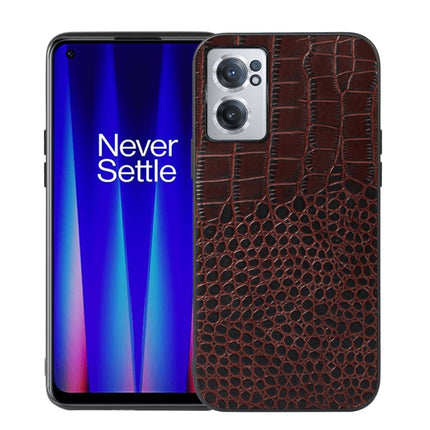 Crocodile Top Layer Cowhide Leather Phone Case, For OnePlus 10 Pro 5G, For OnePlus Nord CE 2 5G